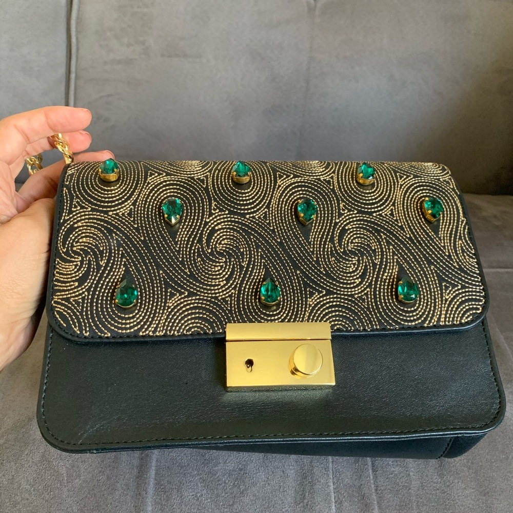 shoulder bag,handcrafted,leather,Swarovski